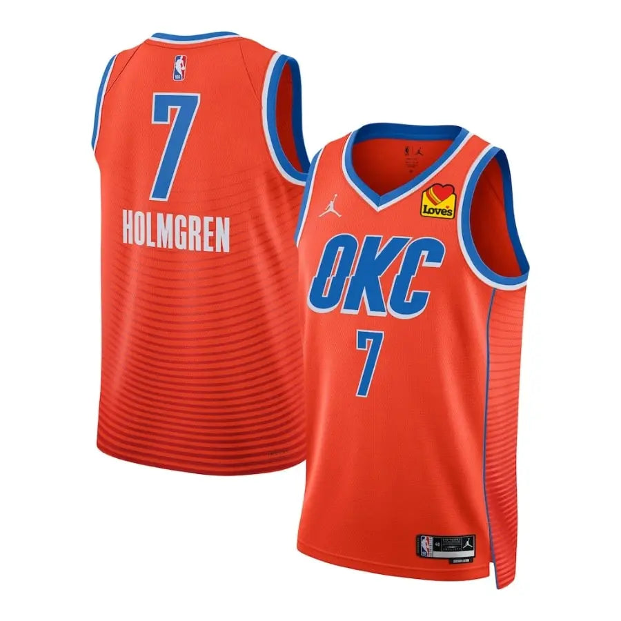 OKC Chet Holmgren Orange Jersey - Stitched Edition