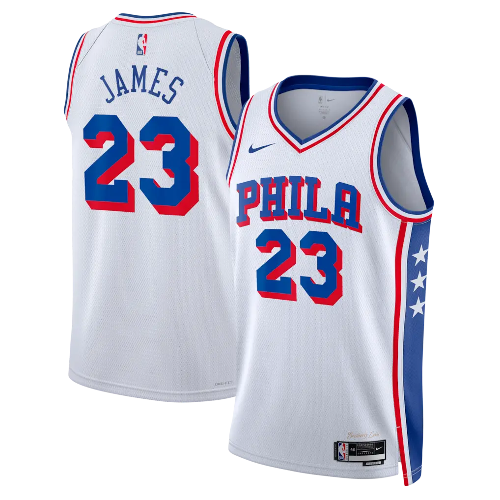Lebron James Philadelphia 76ers Association Edition Stitched Jersey - White