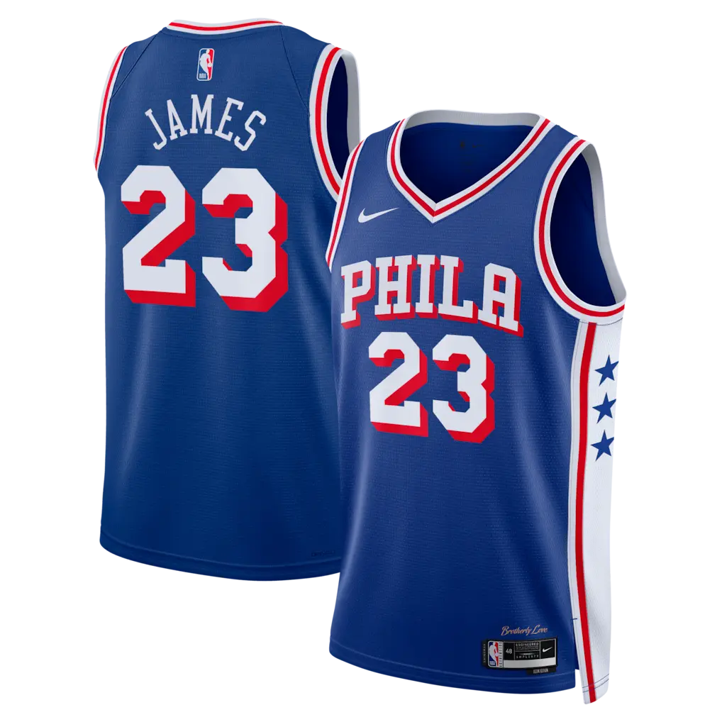 Lebron James Philadelphia 76ers Icon Edition Stitched Jersey - Royal