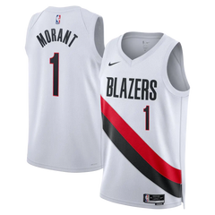 Ja Morant #1 Portland Trail Blazers 2026 White Stitched Jersey