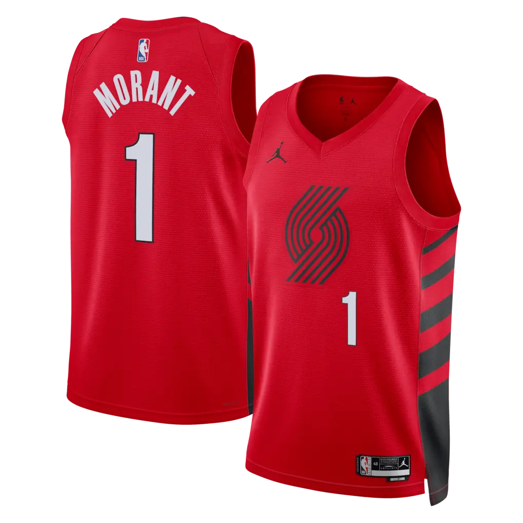 Ja Morant #1 Portland Trail Blazers 2026 Red Stitched Jersey