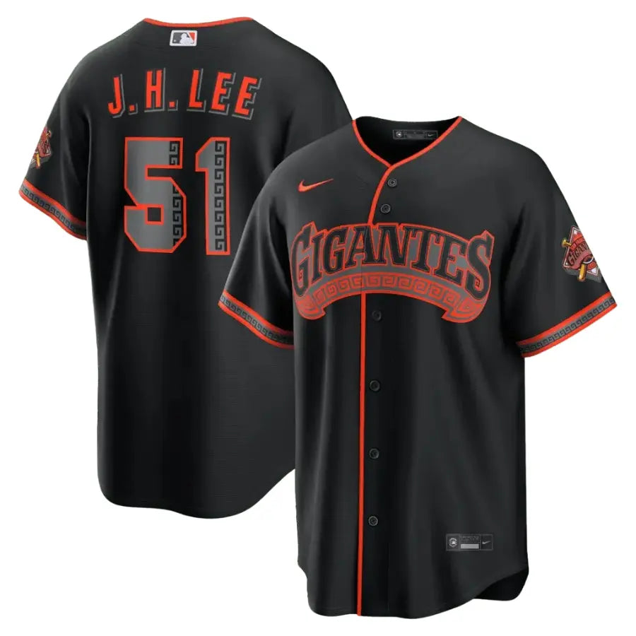 Giants Jung Hoo Lee Black Alternate Stadium Jersey Stitched