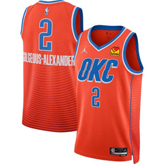 Shai Gilgeous-Alexander #2 OKC Thunder Orange Jersey - Stitched Edition