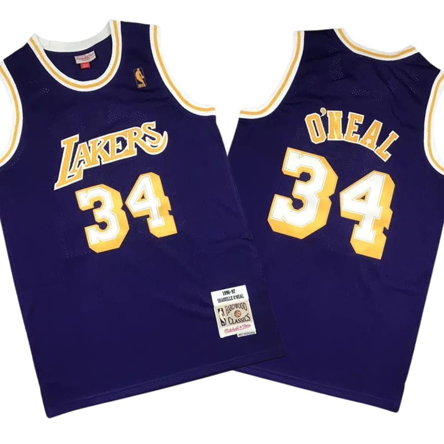 Shaquille O’Neal 34 Lakers 1996-97 Purple Stitched Jersey
