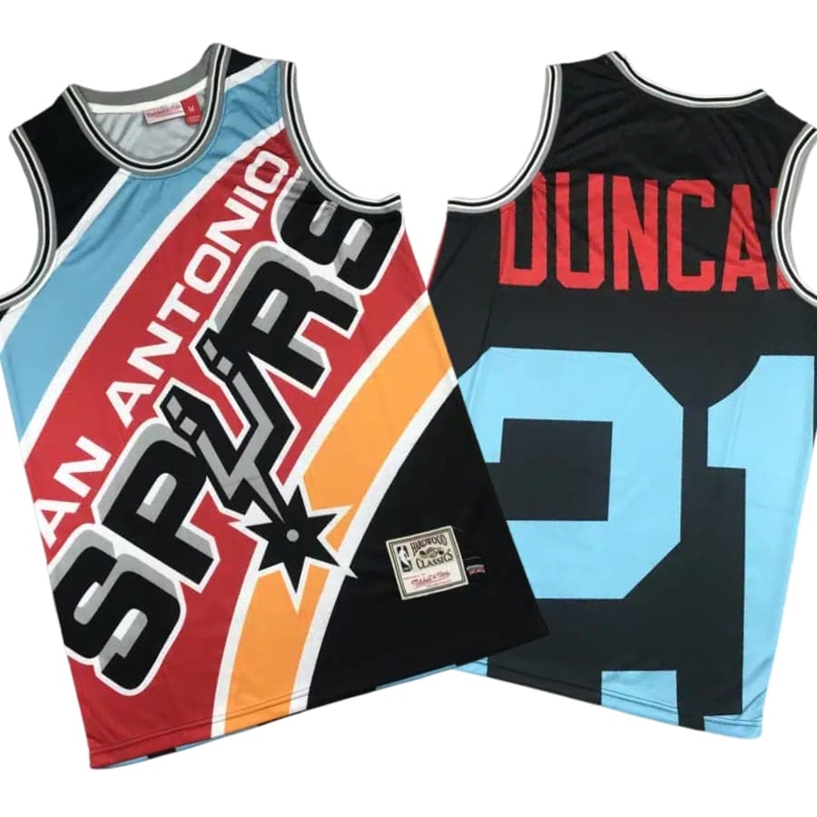 Tim Duncan 21 San Antonio Spurs Black Big Face Stitched Jersey