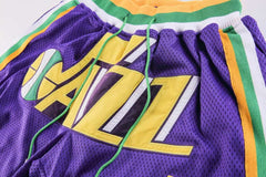 Utah Jazz Throwback Shorts 90s - Retro Basketball Shorts Vintage Classic from 1990s
