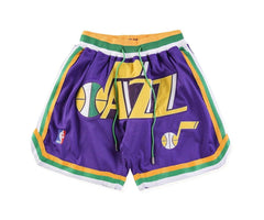 Utah Jazz Throwback Shorts 90s - Retro Basketball Shorts Vintage Classic from 1990s