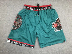 Vancouver Grizzlies Teal Shorts - Retro 90s Basketball Shorts Vintage Classic