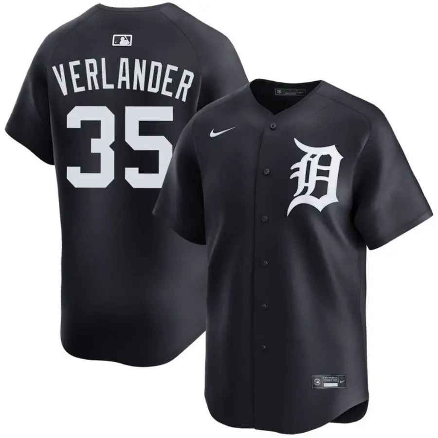 Verlander Tigers Alternate Black Limited Jersey Stitched