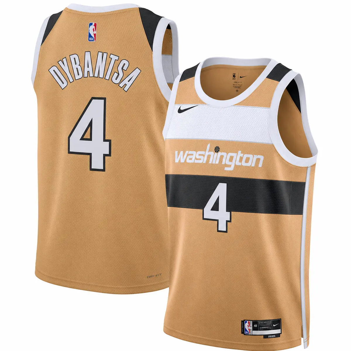 Washington Wizards #4 AJ Dybantsa Gold 2025-26 City Edition Stitched Jersey