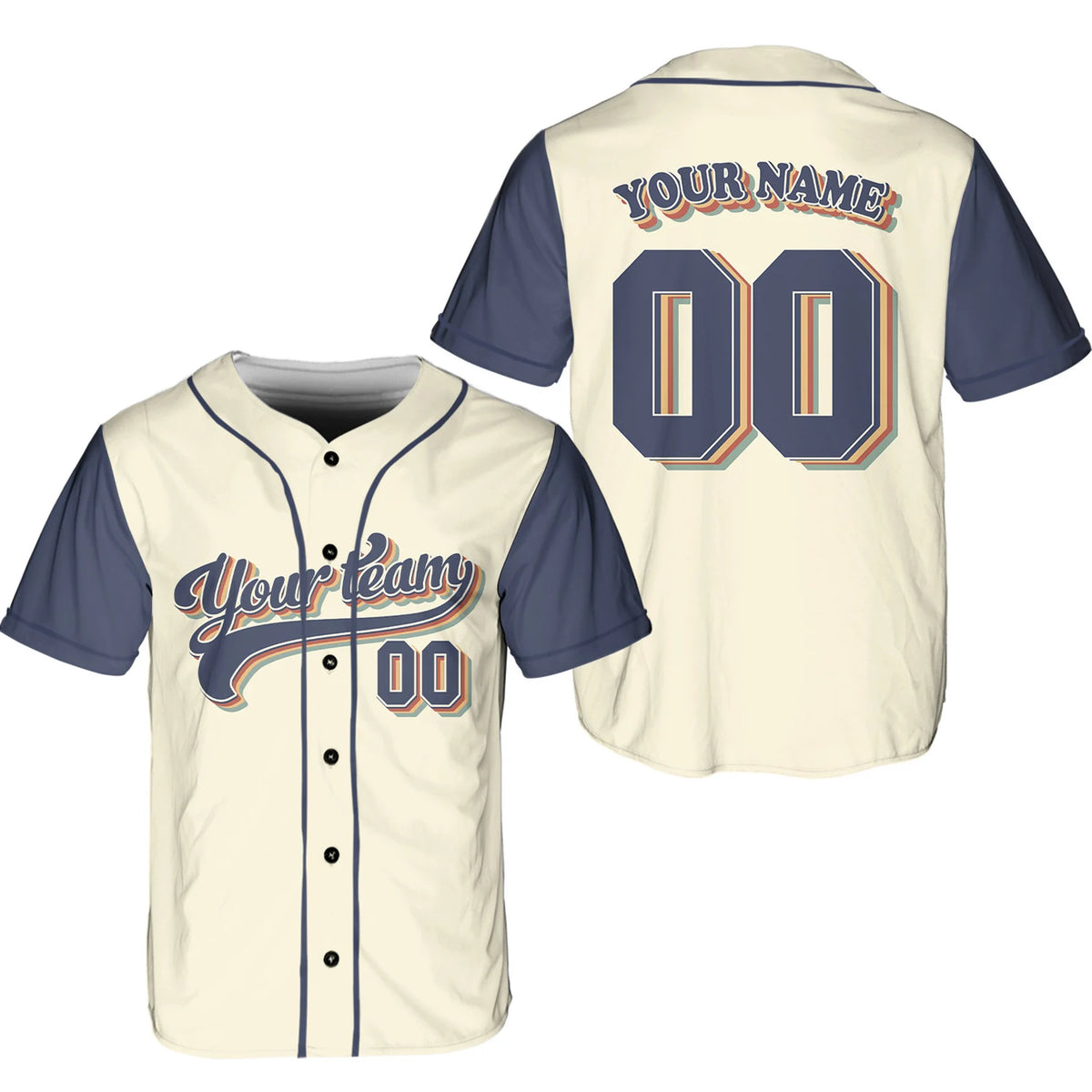 Personalized Vintage Team Name And Number Baseball Jersey
