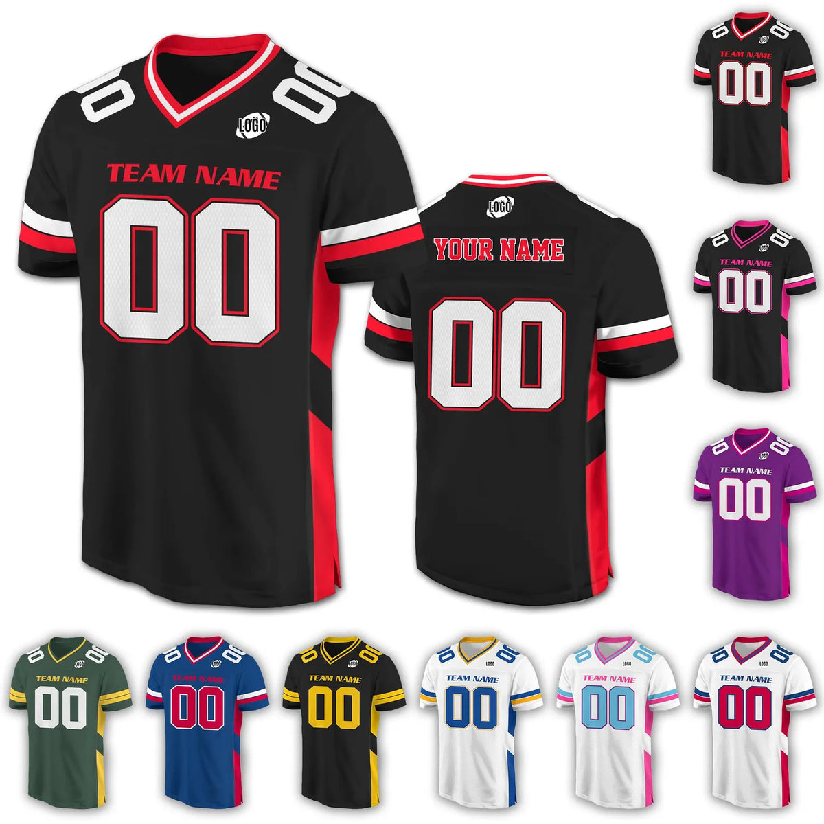 Personalized Team Name Number Football Jersey Shirt For Adult Kid, Custom Football Jersey