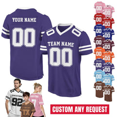 Personalized Team Name & Number Football Jersey Shirt For Adult Kid