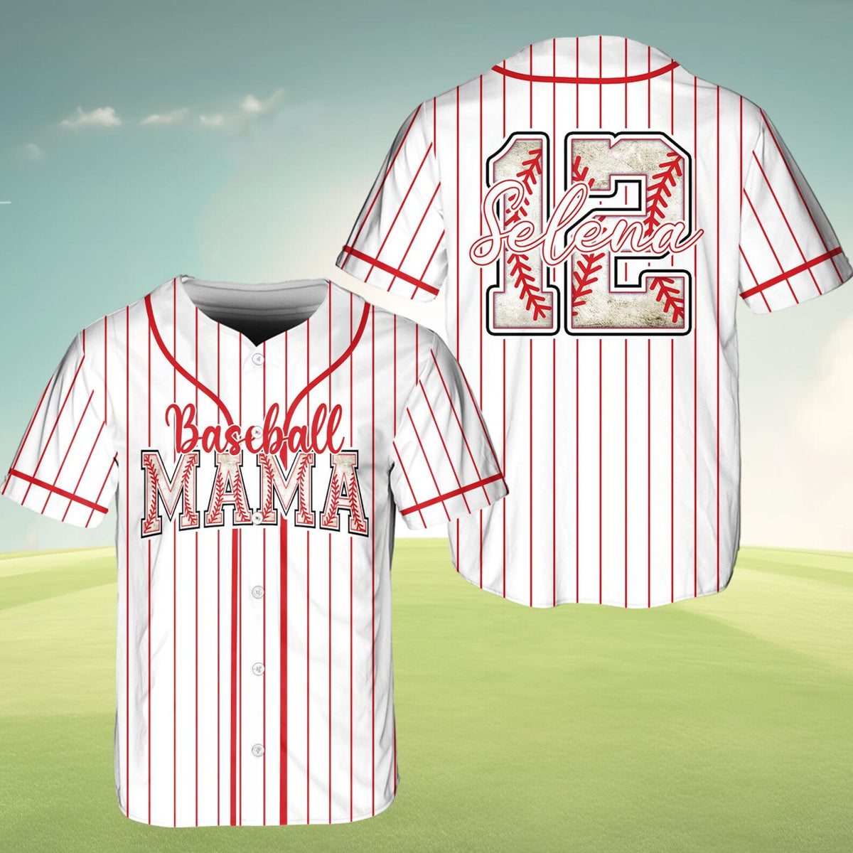 Personalized Baseball Mom Jersey, Custom Name Number Baseball Shirt, Proud Baseball Mama Gift, Cheer Mama Gifts